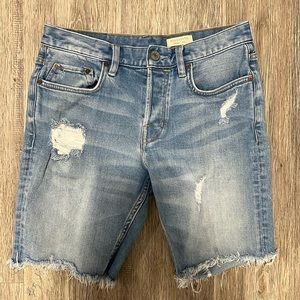 All Saints Men’s Switch Distressed Denim  Shorts EUC!